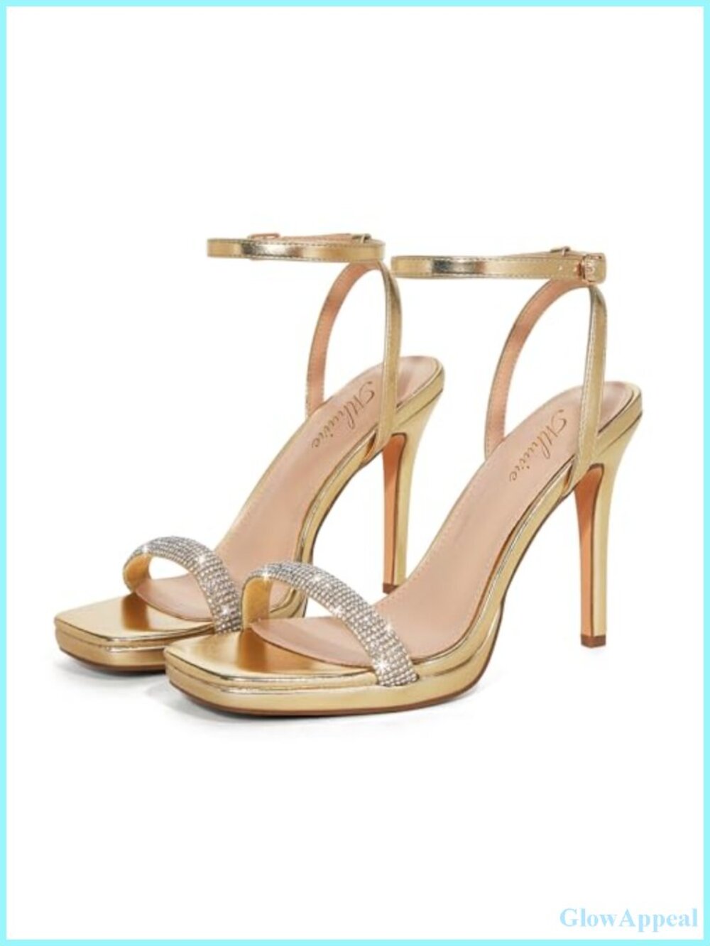 Women's Stiletto Strappy Heeled Sandals Square Open Toe Ankle Strap Buckle
